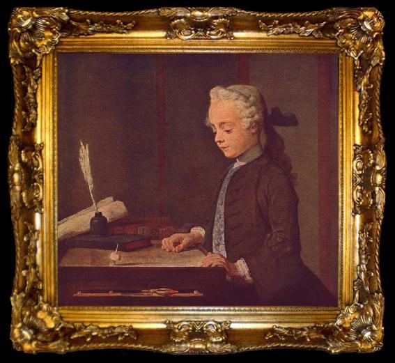 framed  Jean Simeon Chardin Boy with a Top, ta009-2